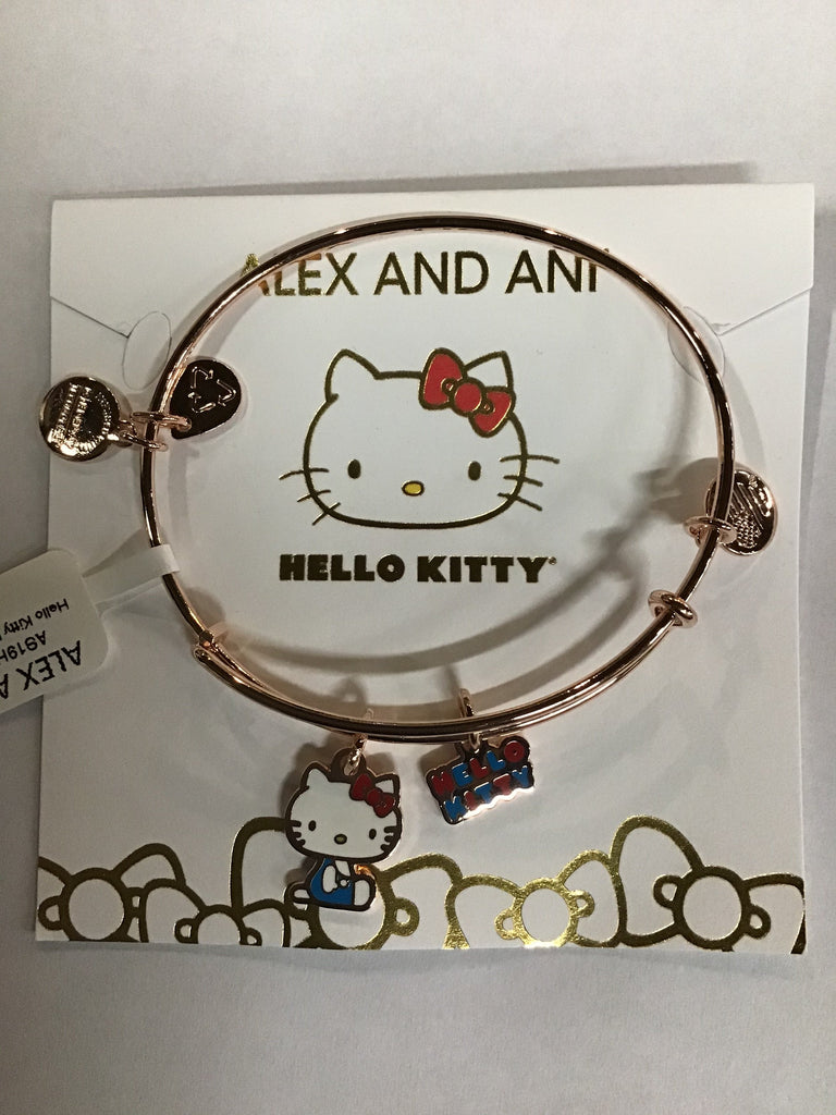 Alex and Ani Hello Kitty Duo Charm Bangle Bracelet - Shiny Silver Finish