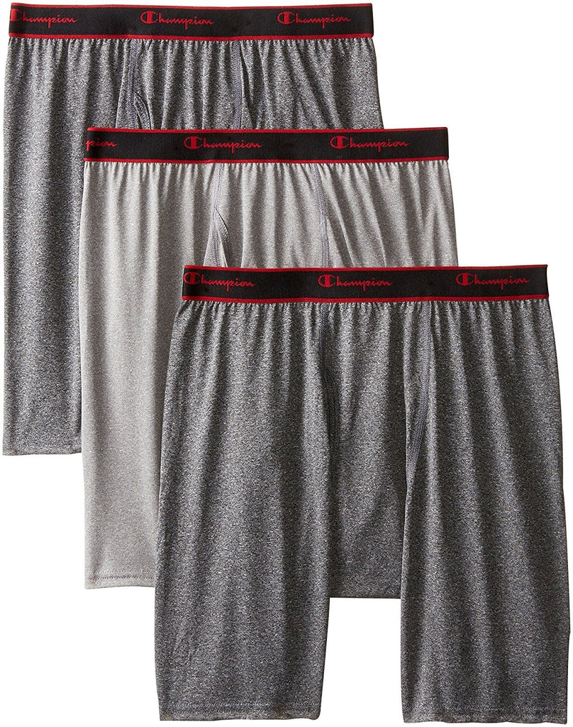 Champion Men's 3-Pack Active Performance Long Leg Boxer Briefs