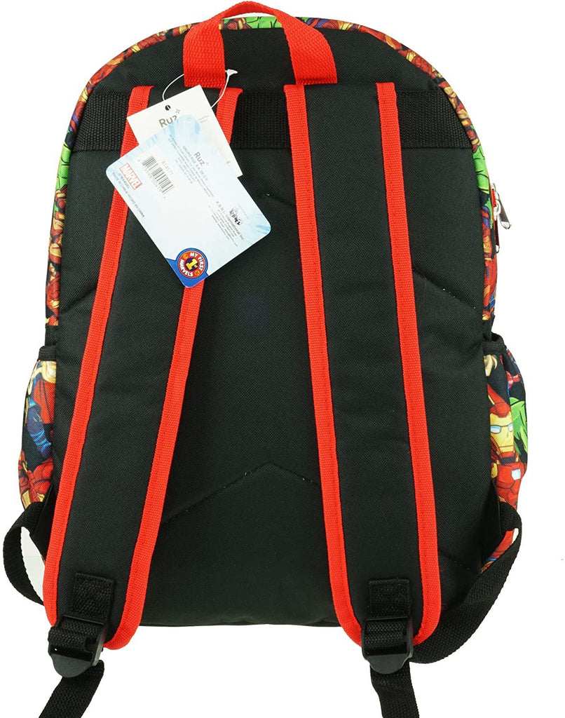 Kawaii Avengers 16" Large All Over Print Backpack - (Black)