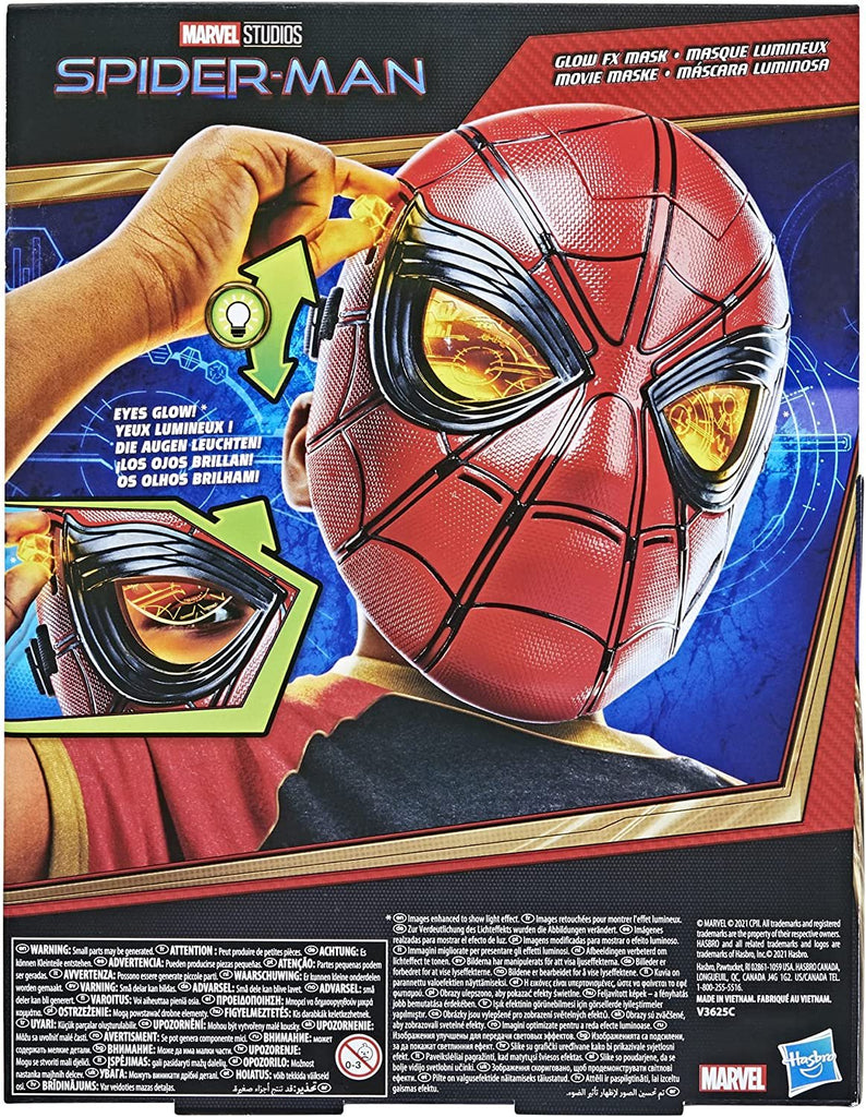 Spider-Man Marvel Glow FX Mask Electronic Wearable Toy with Light-Up Moving Eyes for Role Play, for Kids Ages 5 and Up