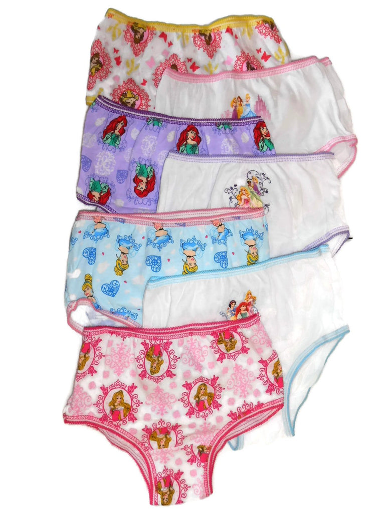 The Little Mermaid Girls Briefs Ariel Panties 7-Pack Sizes 4, 6, 8
