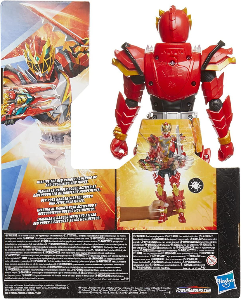 Power Rangers Dino Fury Spiral Strike Red Ranger, 12-inch Action Figures, Electronic Spinning and Light FX, Toys for 4 Year Old Boys and Girls and Up