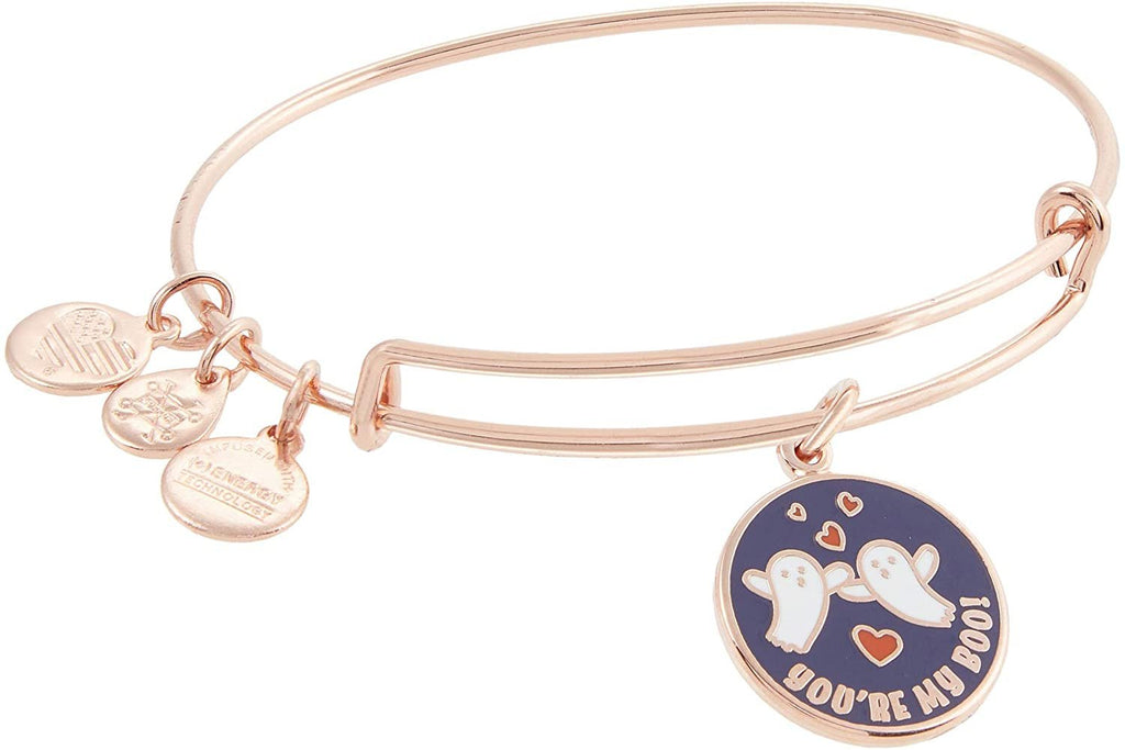 Alex and Ani Color Infusion You're My Boo! Bangle Bracelet Shiny Rose Gold One Size