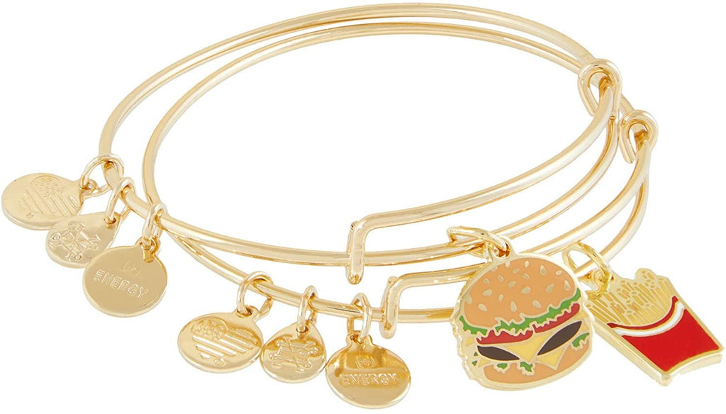 Alex and Ani Hamburger and Fry Set of 2 Bangle Bracelet Multi One Size