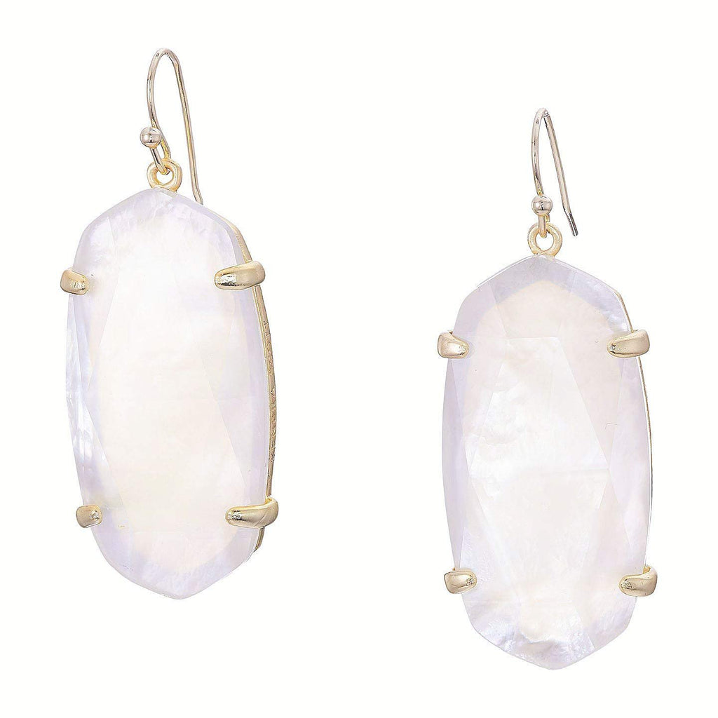 Kendra Scott Esme Dangle Drop Earrings in Ivory and Rose Gold Plated