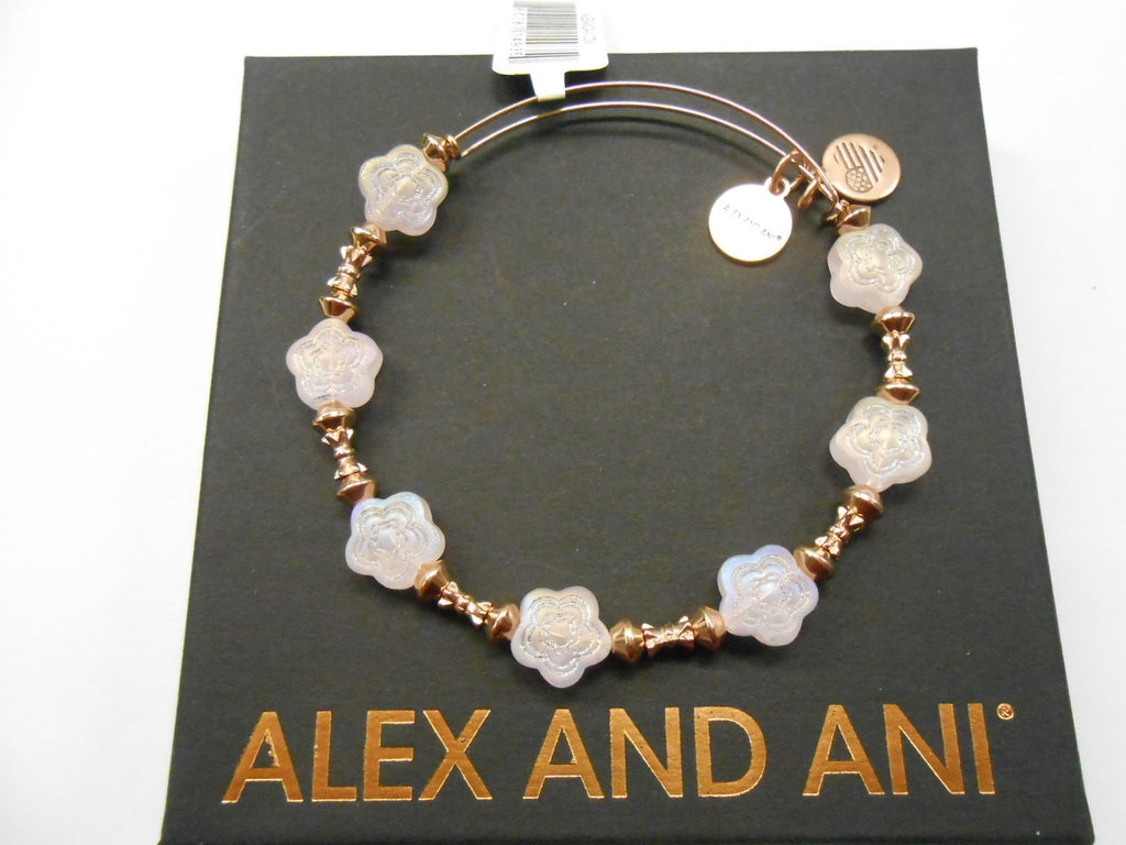 Alex and Ani Womens Flower Halo Coral Bangle