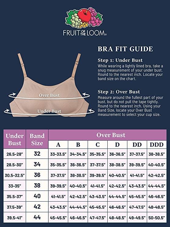 Fruit of the Loom Women's Breathable Cami Bra with Convertible Straps 2-Pack, Beige, 36DD