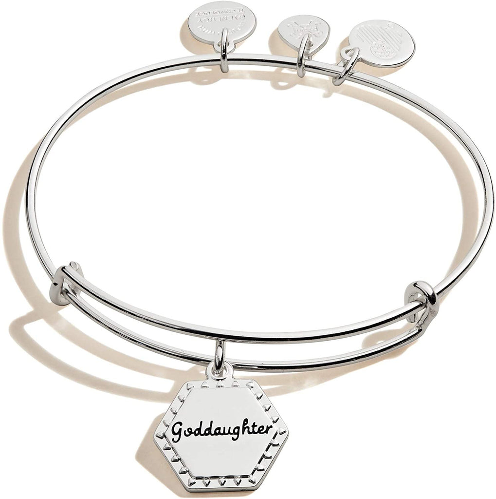 Alex and Ani Because I Love You Expandable Wire Bangle Bracelet for Women, Meaningful Charms, 2 to 3.5 in