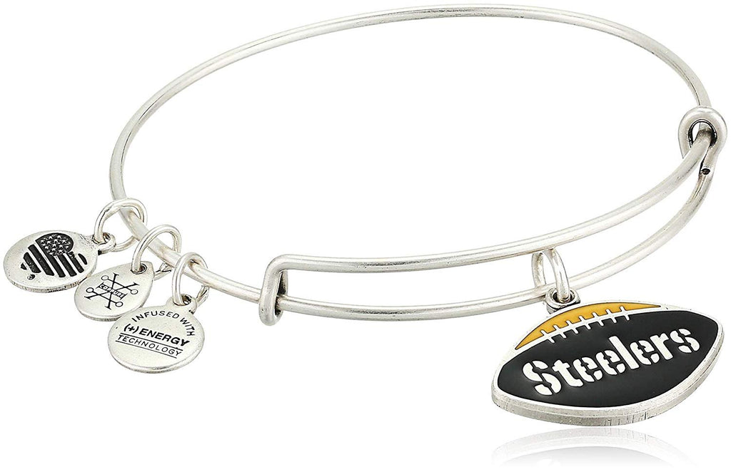 Alex and Ani Womens Color Infusion Pittsburgh Steelers Football II Bangle