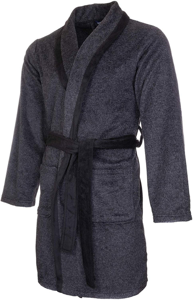 ISOTONER Mens Sleep Robe- Pockets Super Soft Jersey Plush Pajama