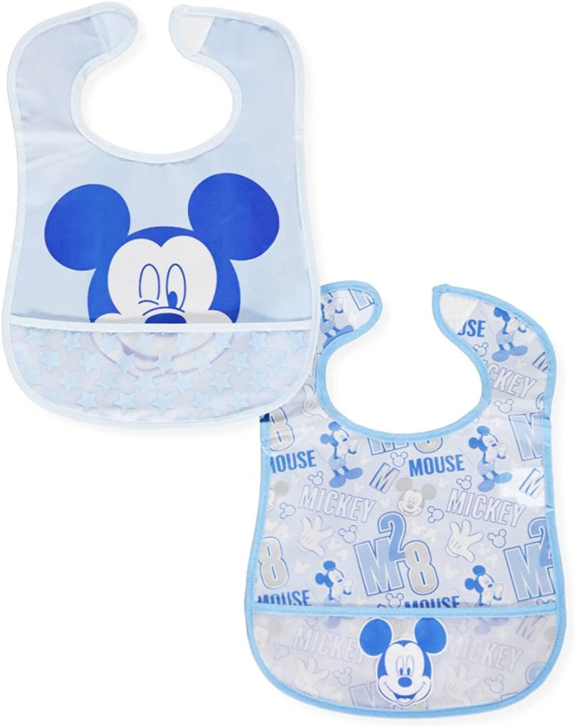 Mickey Mouse 2-Pack Bibs - blue, one size