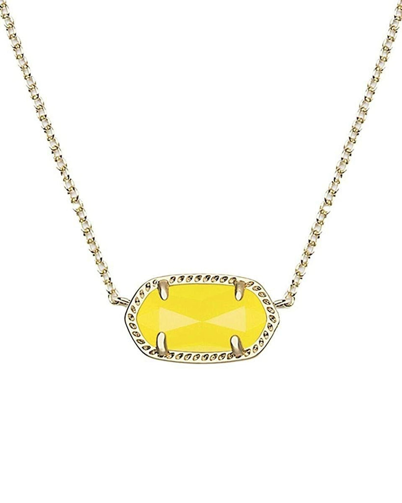 Kendra Scott Signature Elisa Pendant Necklace in Gold Plated & Yellow Glass