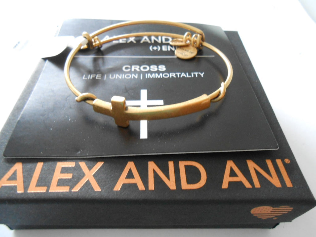 Alex and Ani Spiritual Armour Cross Expandable Wire Bangle Bracelet, 7.75"