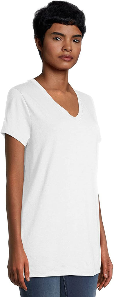 Hanes Women's Short Sleeve Flowy V-Neck T-Shirt