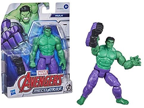 Avengers Hasbro Marvel Mech Strike 6-inch Scale Action Figure Toy Hulk with Compatible Mech Battle Accessory, for Kids Ages 4 and Up