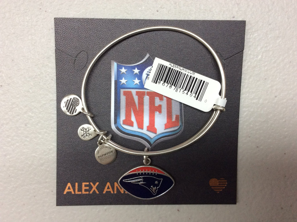 Alex and Ani Womens Color Infusion New England Patriots Football II Bangle