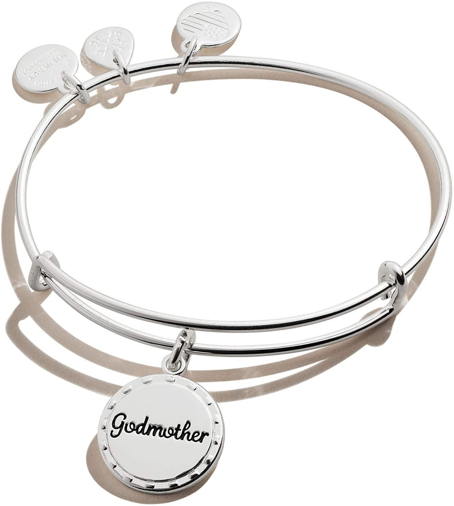 Alex and Ani Because I Love You Expandable Wire Bangle Bracelet for Women, Meaningful Charms, 2 to 3.5 in