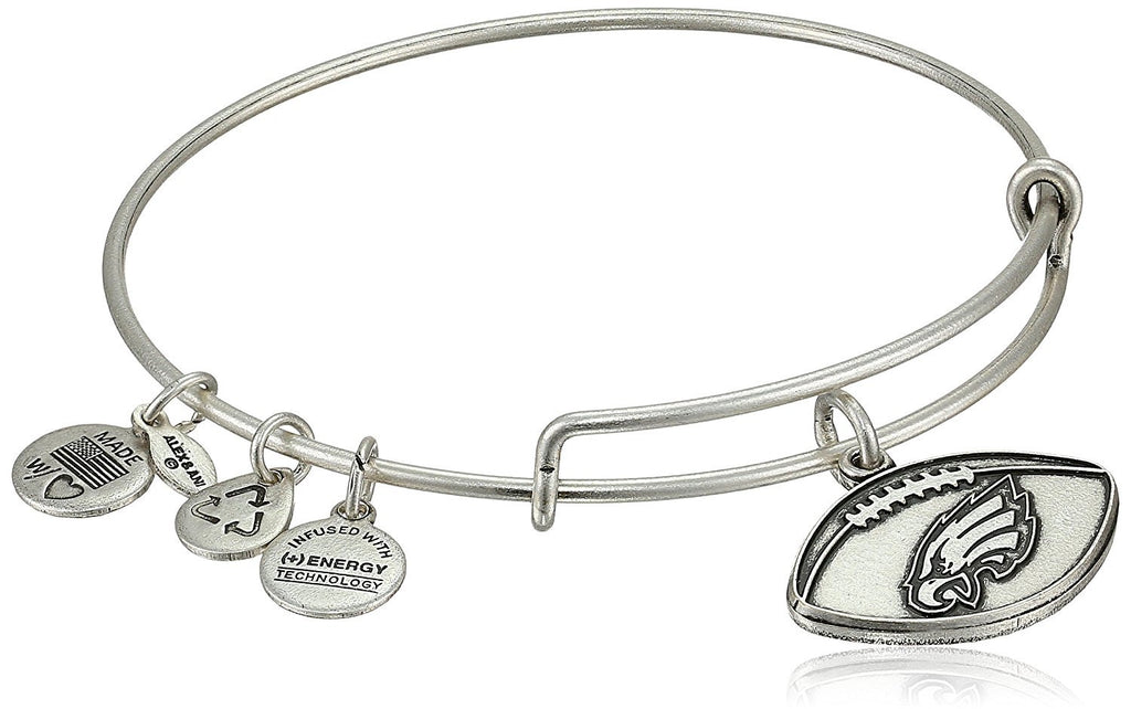 Alex and Ani "NFL" Philadelphia Eagles Football Expandable Wire Bangle Bracelet, 7.5"