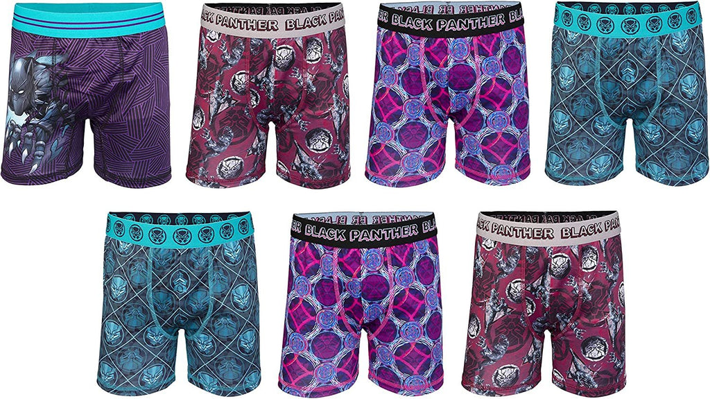 Marvel Boys' Black Panther 7-Pack Athletic Boxer Briefs Underwear Available in Sizes 6, 8, 10