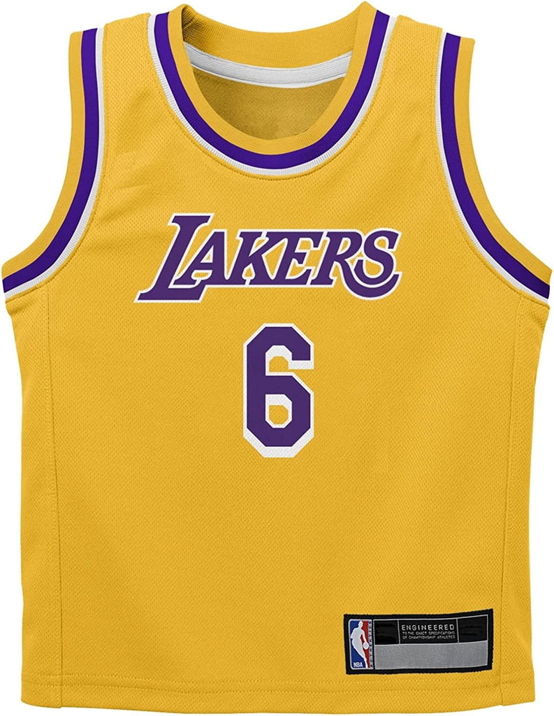 Lebron James Los Angeles Lakers NBA Boys Kids 4-7 Yellow Icon Edition Player Jersey