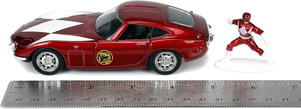 Jada Toys Power Rangers 1:32 1967 Toyota 2000 GT Die-cast Car & 1.65" Red Ranger Die-cast Figure, Toys for K Ages 8+