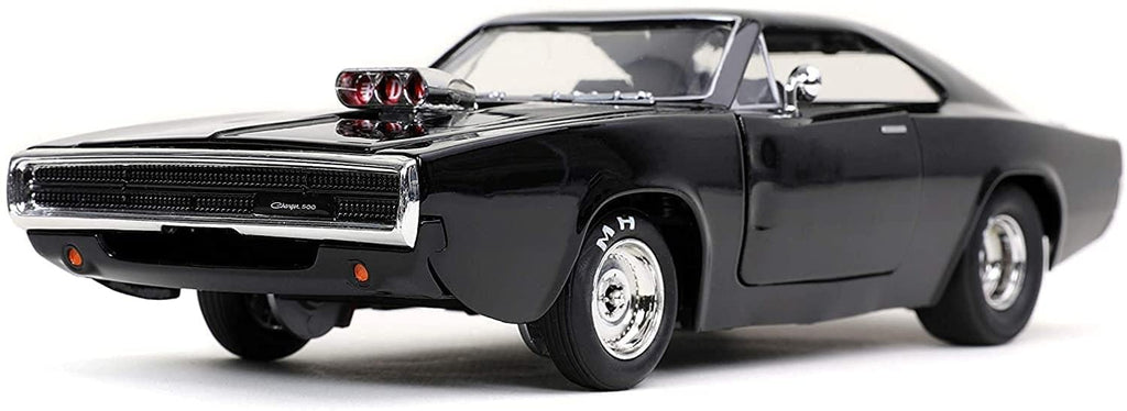 Jada Toys Fast & Furious F9 1:24 1970 Dom's Dodge Charger Die-cast Car, Toys for Kids and Adults (31942), Black