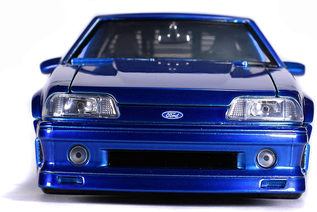 Jada Toys Bigtime Muscle 1:24 1989 Ford Mustang GT Die-cast Car Blue, Toys for Kids and Adults