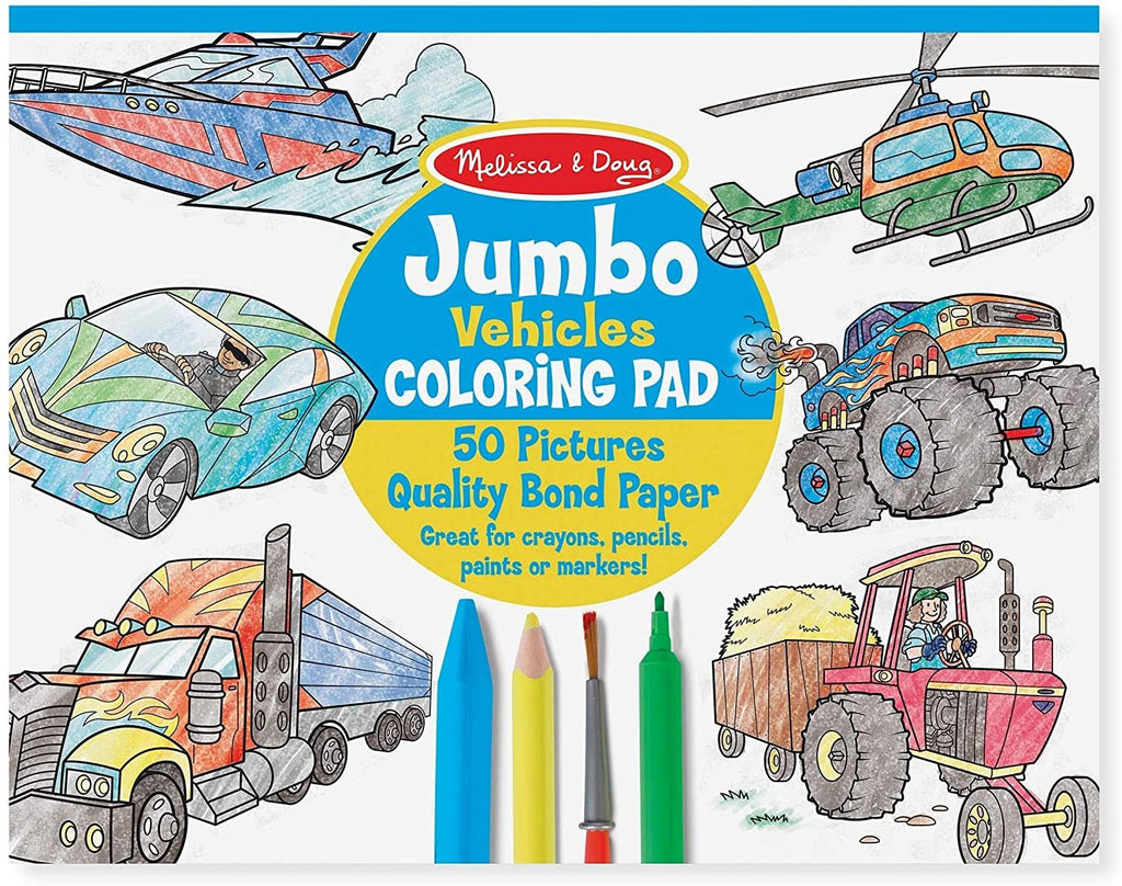 Melissa & Doug Jumbo Coloring Pad - Vehicles