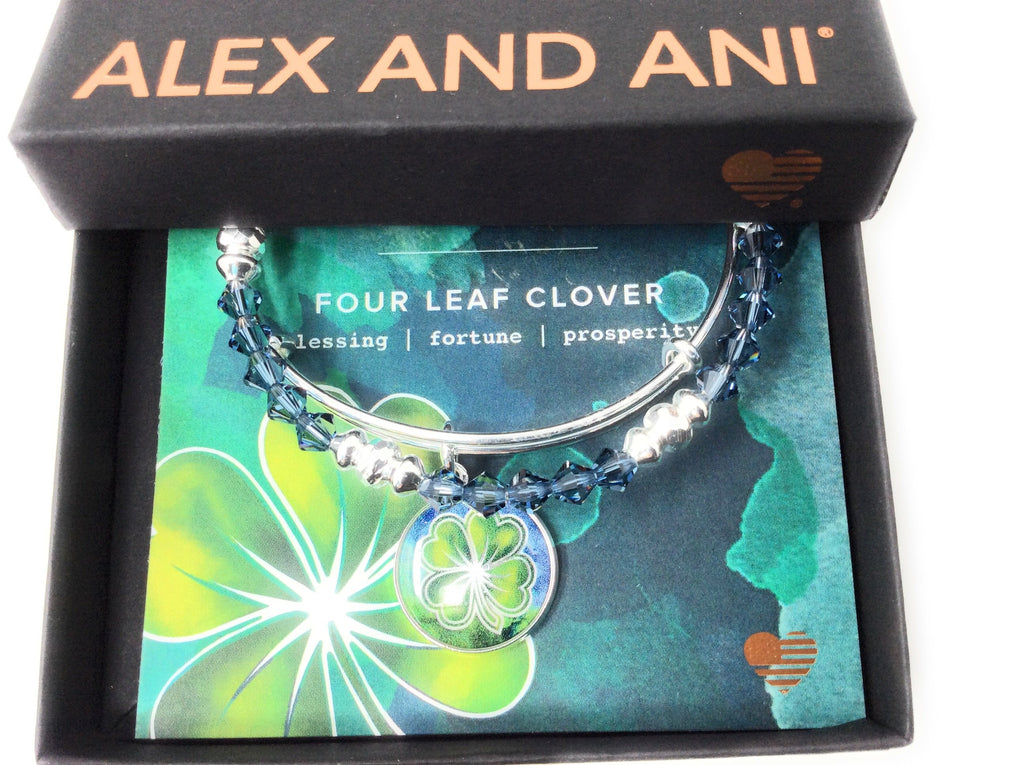 Alex and Ani Womens Art Infusion Set, Four Leaf Clover Bangle