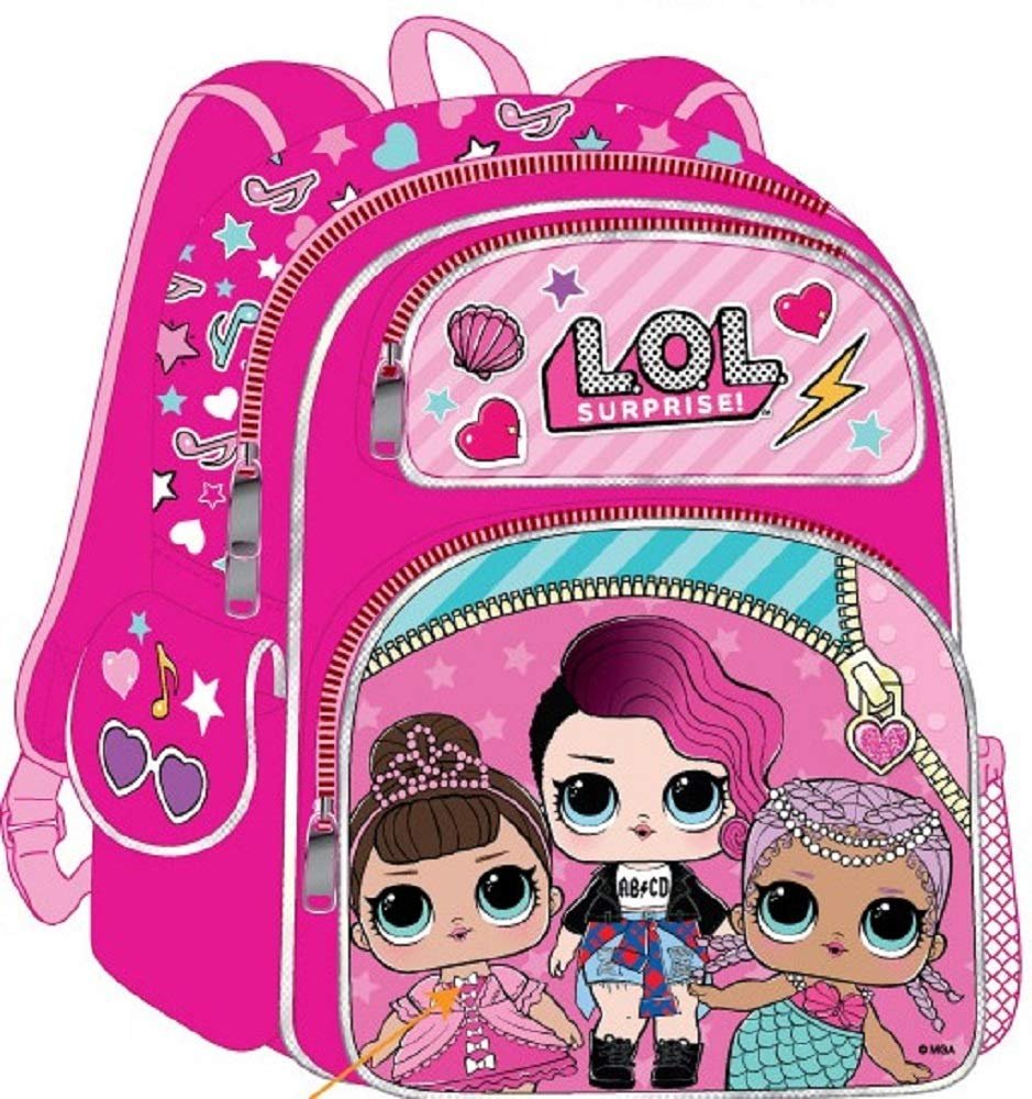 LOL Surprise Deluxe Backpack 16" - Girls School Knapsack Cute Kids Childrens