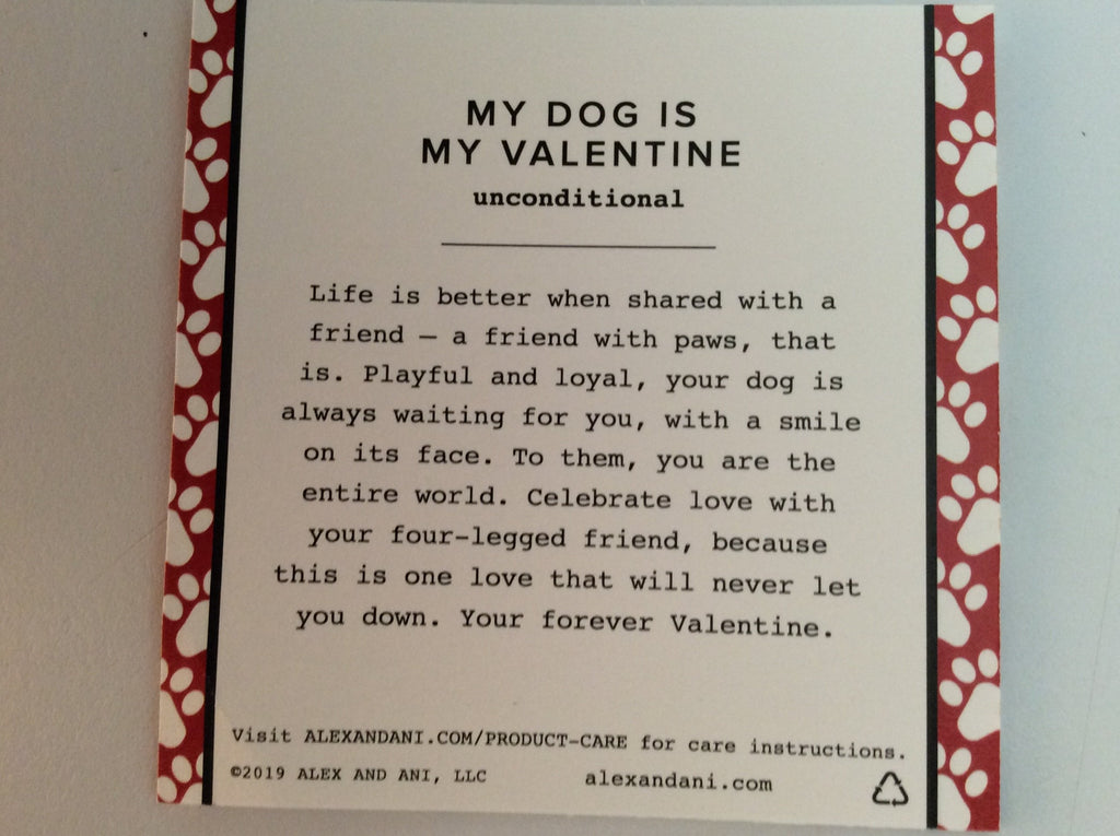 Alex and Ani Womens Charity by Design My Dog is My Valentine Bangle Bracelet