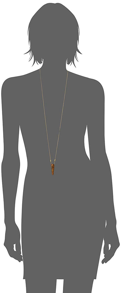 Alex and Ani Womens Tiger Eye Pendulum Necklace