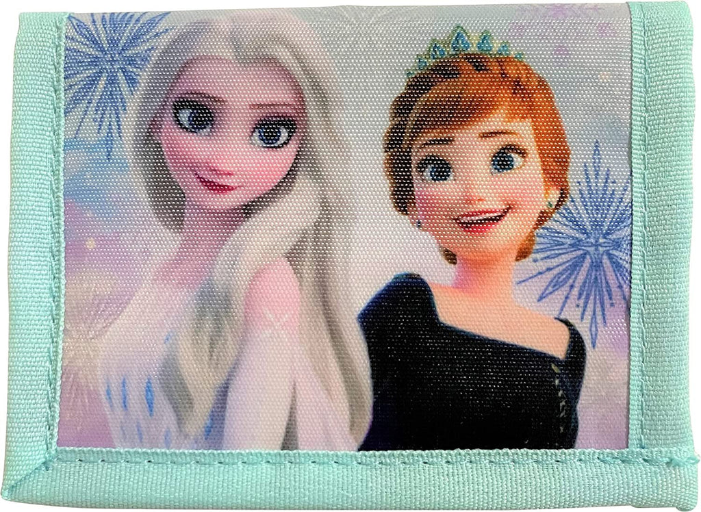 Frozen Elsa And Anna Little Girl Bifold Wallet With Zippered Pocket