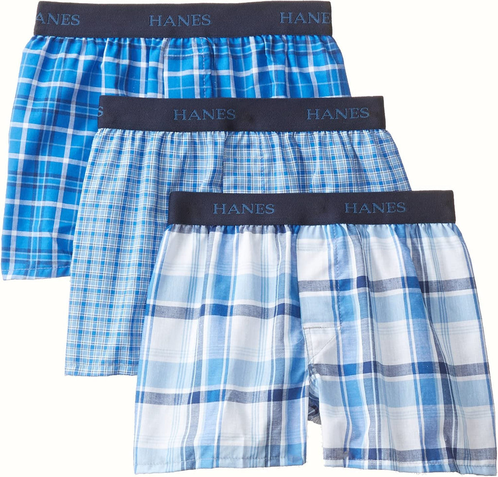 Hanes Boys' 3 Pack Ultimate Yarn Dyed Boxer