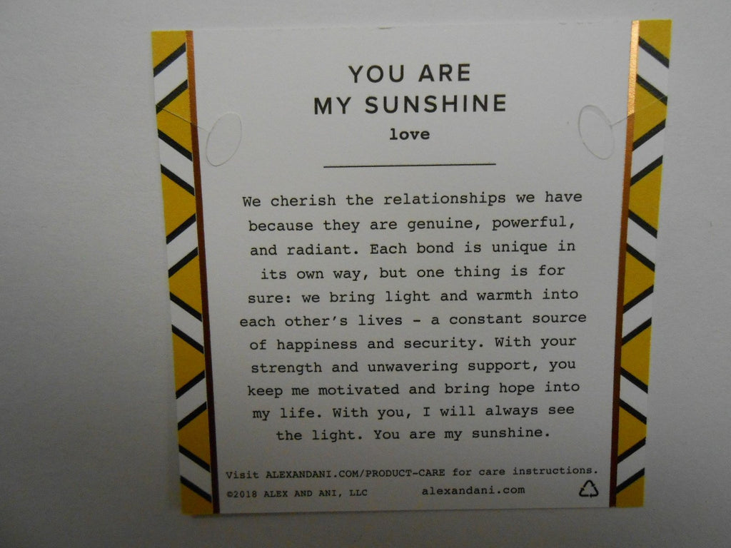 Alex and Ani Womens Charity by Design You are My Sunshine Bangle