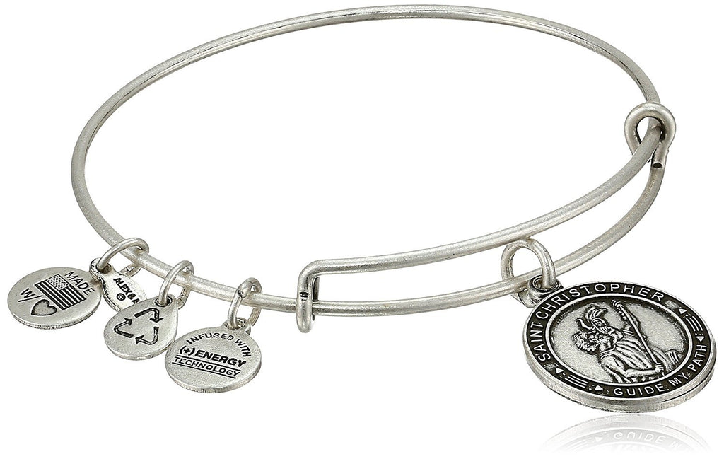 Alex and Ani Bangle Bar "St. Christopher" Rafaelian Silver-Tone Expandable Bracelet