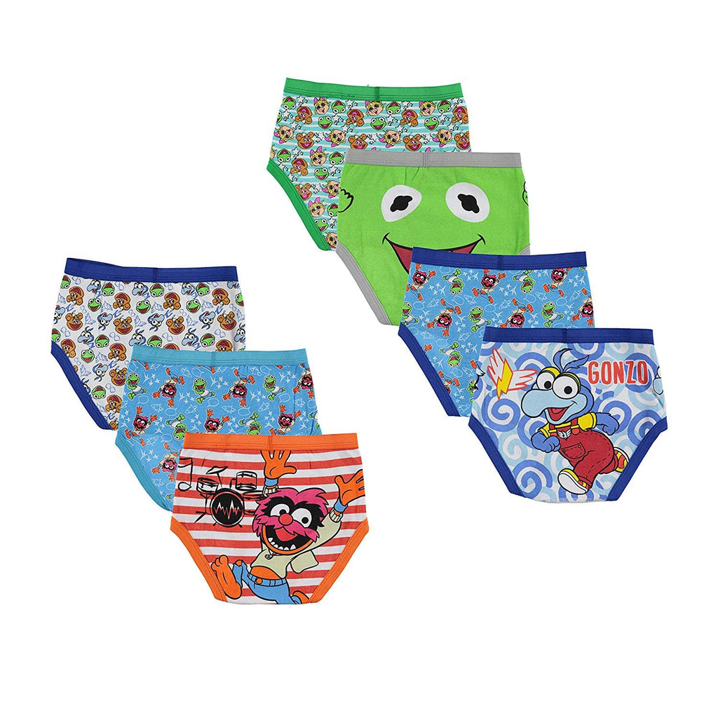 Muppet Babies Boys 7-Pack Underwear Briefs Toddler Little Kid Infant Baby Piggy Kermit Animal Gonzo