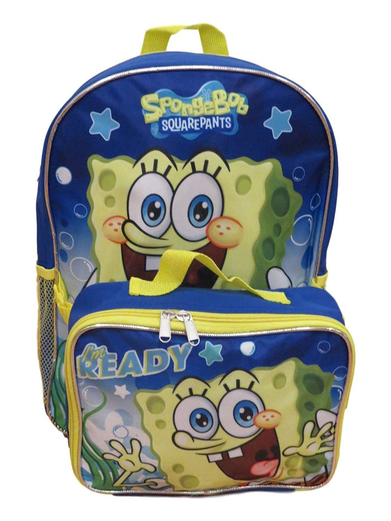 Spongebob 16" Backpack With Detachable Matching Lunch Box