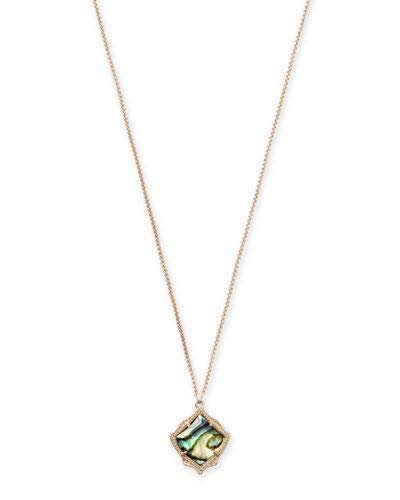 Kendra Scott Kacey Pendant Necklace in Abalone In Rose Gold