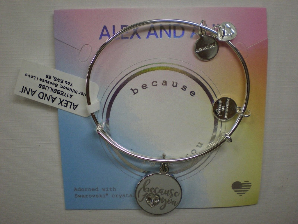 Alex and Ani Because I Love You with Swarovski Crystal Bangle Bracelet