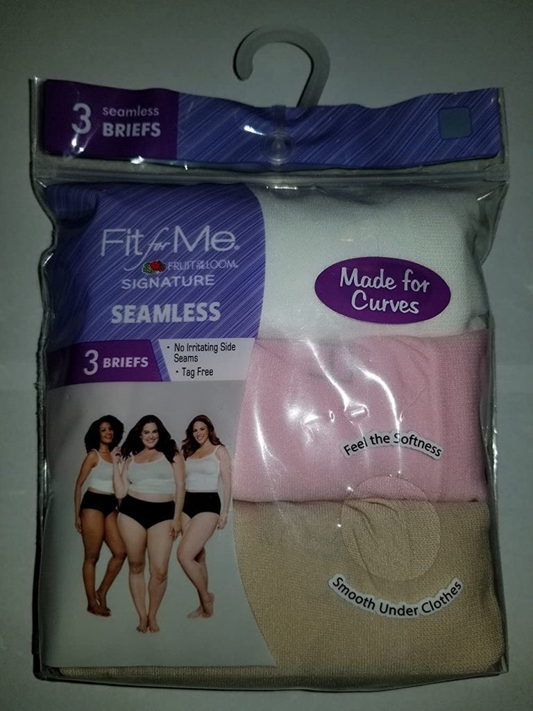 Fruit of the Loom Fit for Me Women's Signature Seamless Nylon Briefs 3-Pack (Size 9 (45-46.5"))