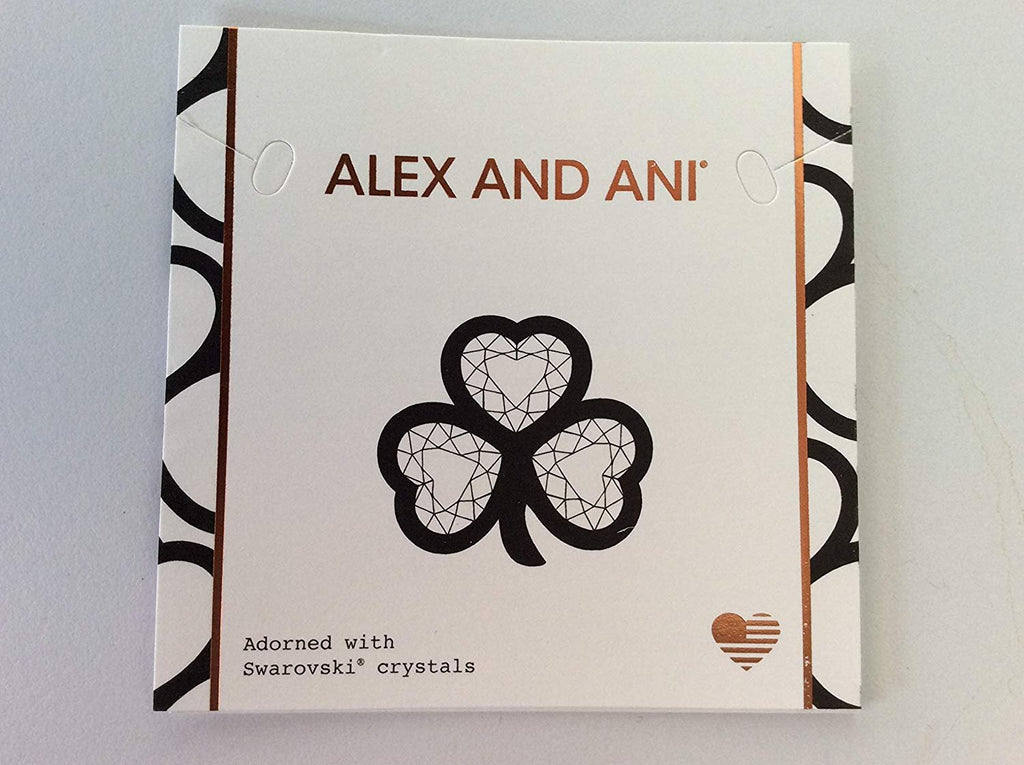 Alex and Ani Crystal Shamrock Shiny Silver NWTBC