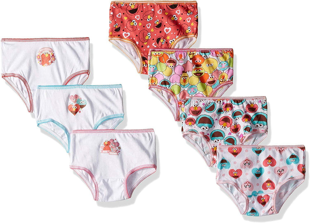 Sesame Street Girls' Toddler 3 pack or 7 Pack Panties