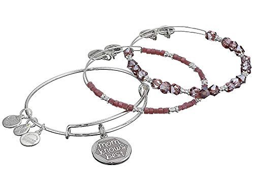 Alex and Ani Women's Color Infusion, Mom Knows Best Set of 3 Bracelet, Shiny Silver