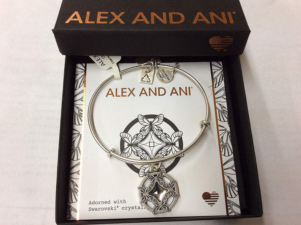 Alex and Ani Wings of Change II Bangle Bracelet Rafaelian Silver NWTBC