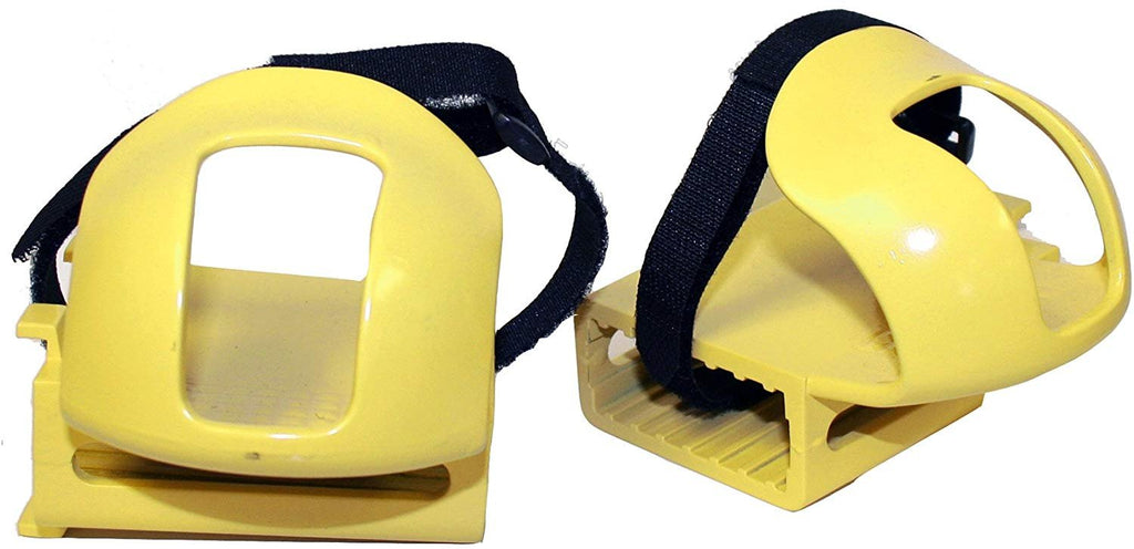 Kettler Kettrike Bicycle Toe Clips, Bike Pedal Straps for Trikes and Bikes, Yellow