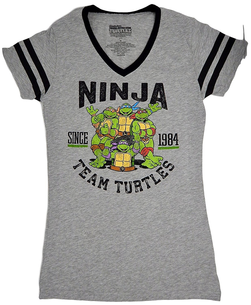 Teenage Mutant Ninja Turtles Team Turtles Varsity V-Neck Juniors T-Shirt