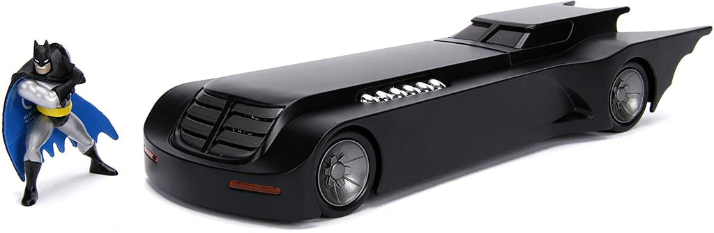 DC Comics 1:24 Batman Animated Series Batmobile Die-cast Car with 2.75" Batman Figure, Toys for Kids and Adults