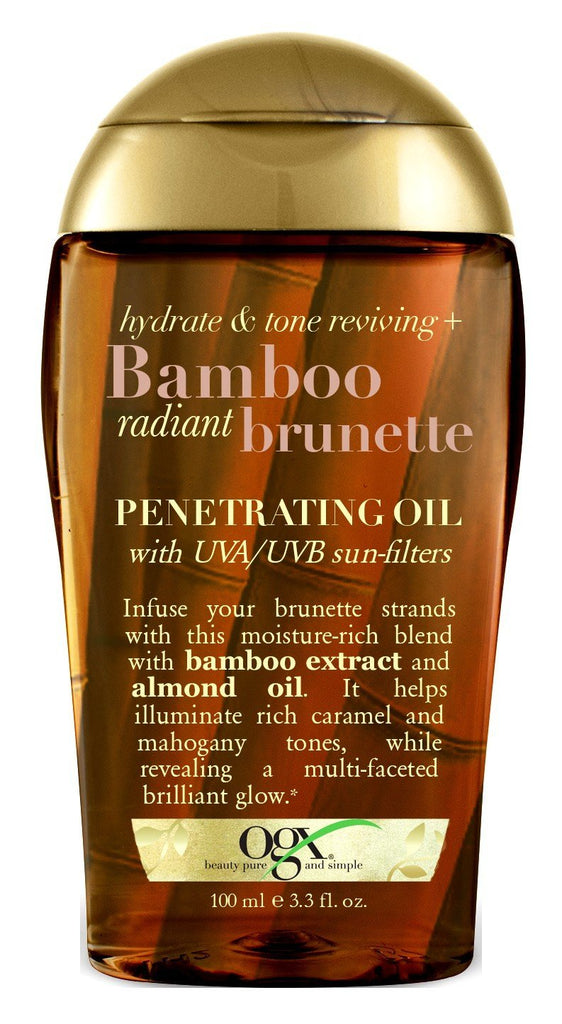 Ogx Bamboo Radiant Brunette Penetrating Oil 3.3 Ounce (100ml) (3 Pack)