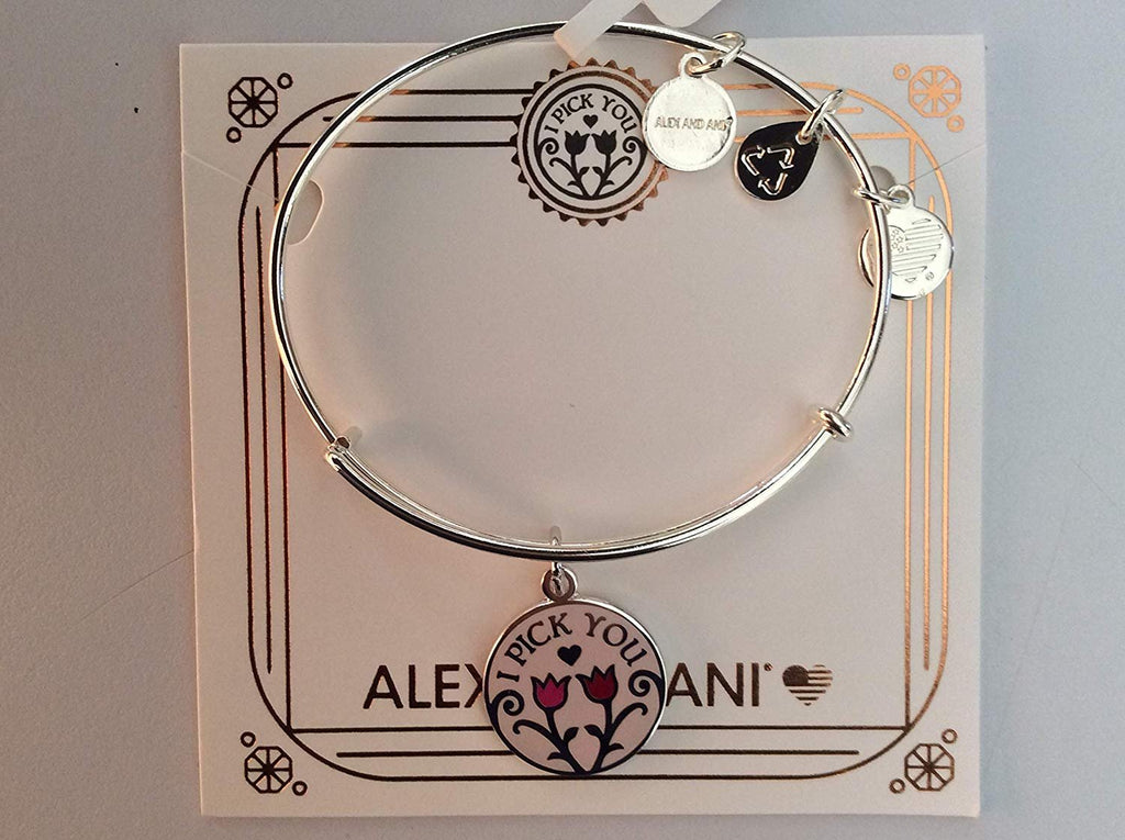 Alex and Ani I Pick You Shiny Silver NWTBC